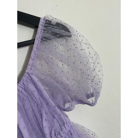 Dolls Kill Sugar Thrillz S Babydoll Top Lavender Mesh Empire Fairy Cottagecore - Picture 3 of 8